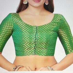 Madhu Fashion A Traditional Banaras Brocade Readymade Saree Blouse